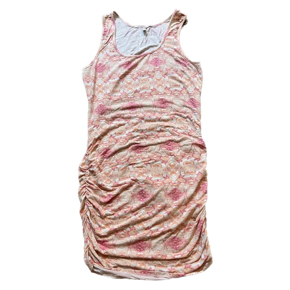 Victoria Secret Tank Coverup Dress Ruched Sides Pink Coral Size Medium - Picture 3 of 5